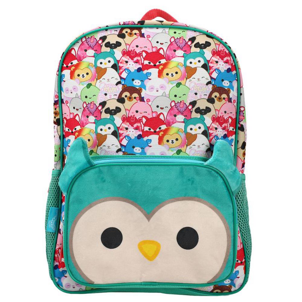 Squishmallows Winston Owl Plush Pocket Youth Backpack - Green (ARTQ-29063)