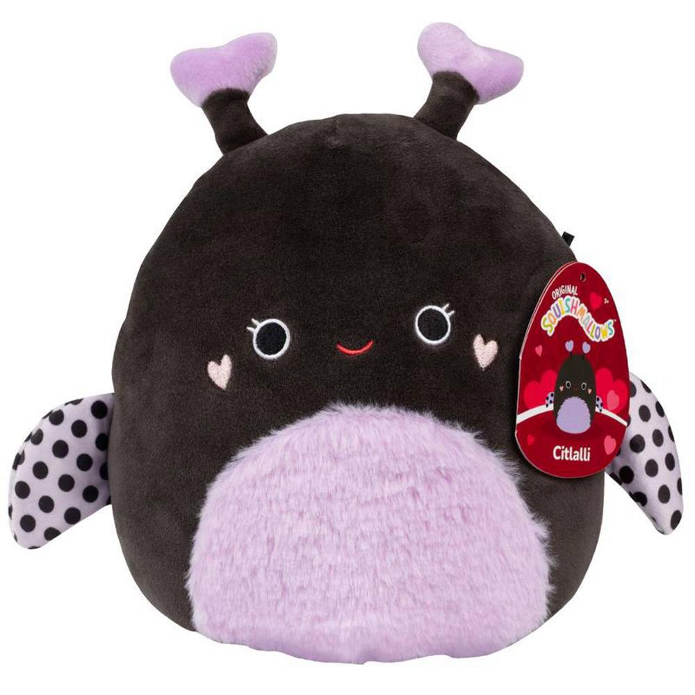 Squishmallows 8-Inch Citlalli and Ladybug W Heart Antennae Plush - Black / Purple (GTVX-57649)