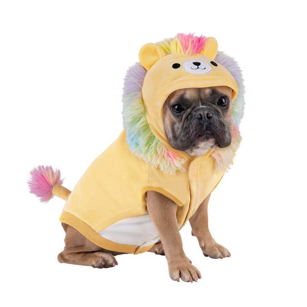 Squishmallows Halloween Leonard Lion Dog Full Body Costume - S - Yellow (PNQF-76389)