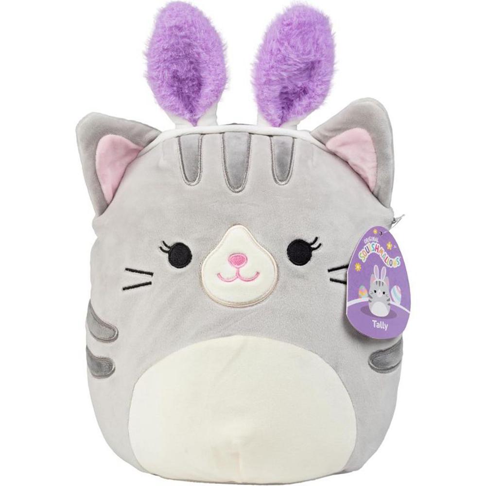 Kellytoy Squishmallows 10-Inch Tally Cat w Bunny Ears Easter Plush - Grey (GKCI-71845)