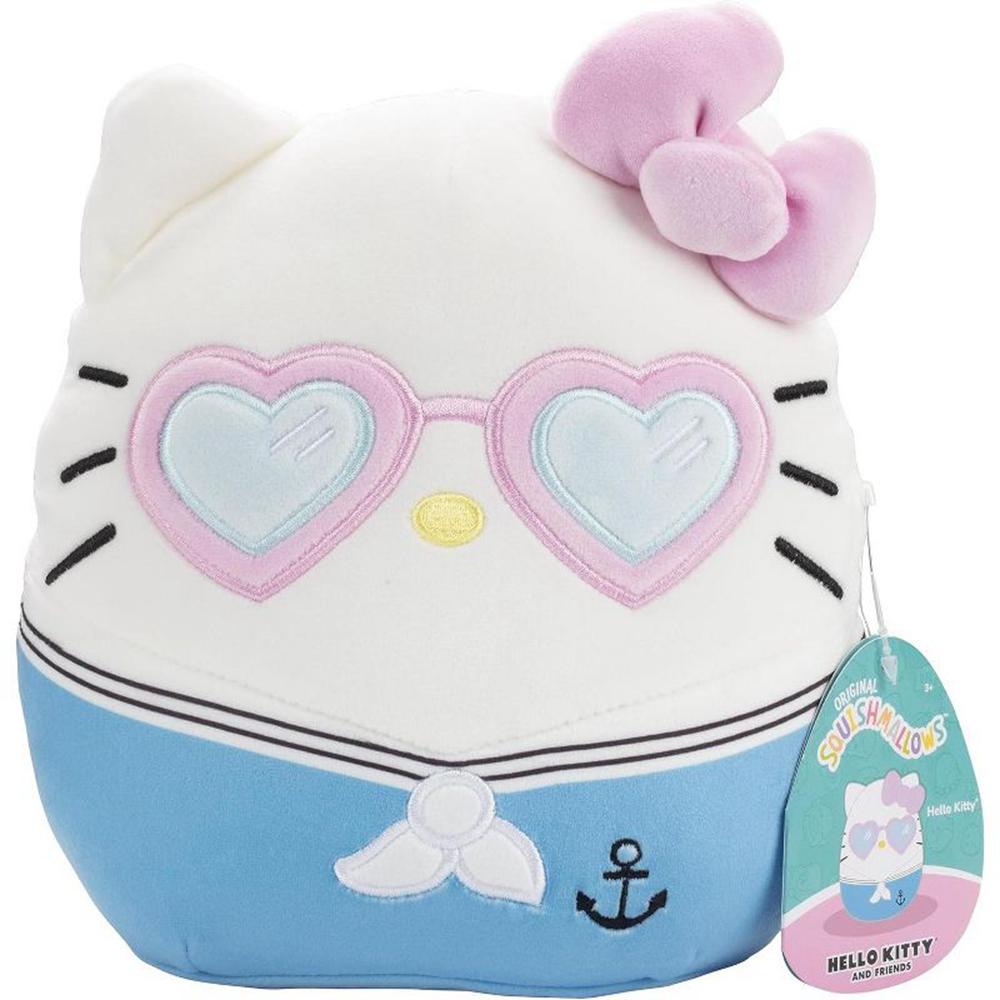 Squishmallows Original 8-Inch Hello Kitty w Glasses Plush - White (TRGI-09386)